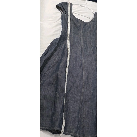 Talbots Linen Chambray Dress Size 2 Petite Blue Sundress Summer Mini - Picture 6 of 11